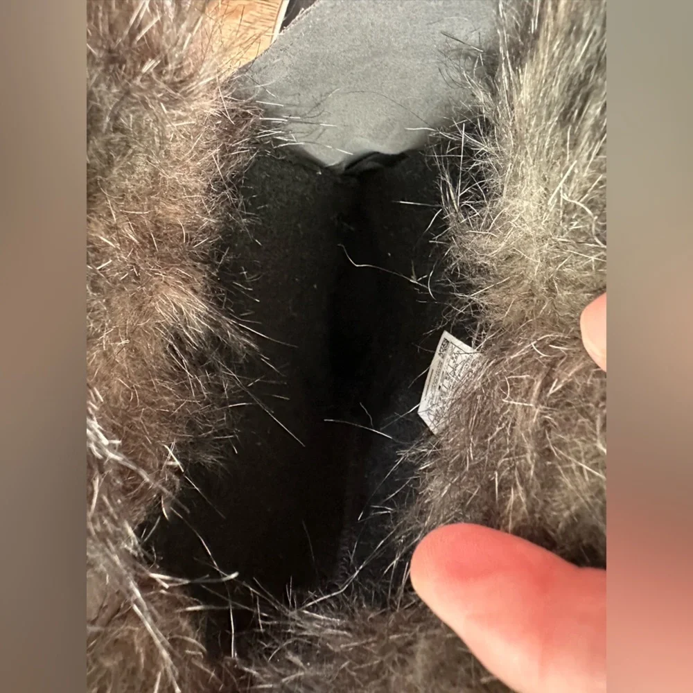 Sorel Joan of Artic Suede Winter Insulated Fur boots Gray Black size 7.5 - Picture 16 of 16